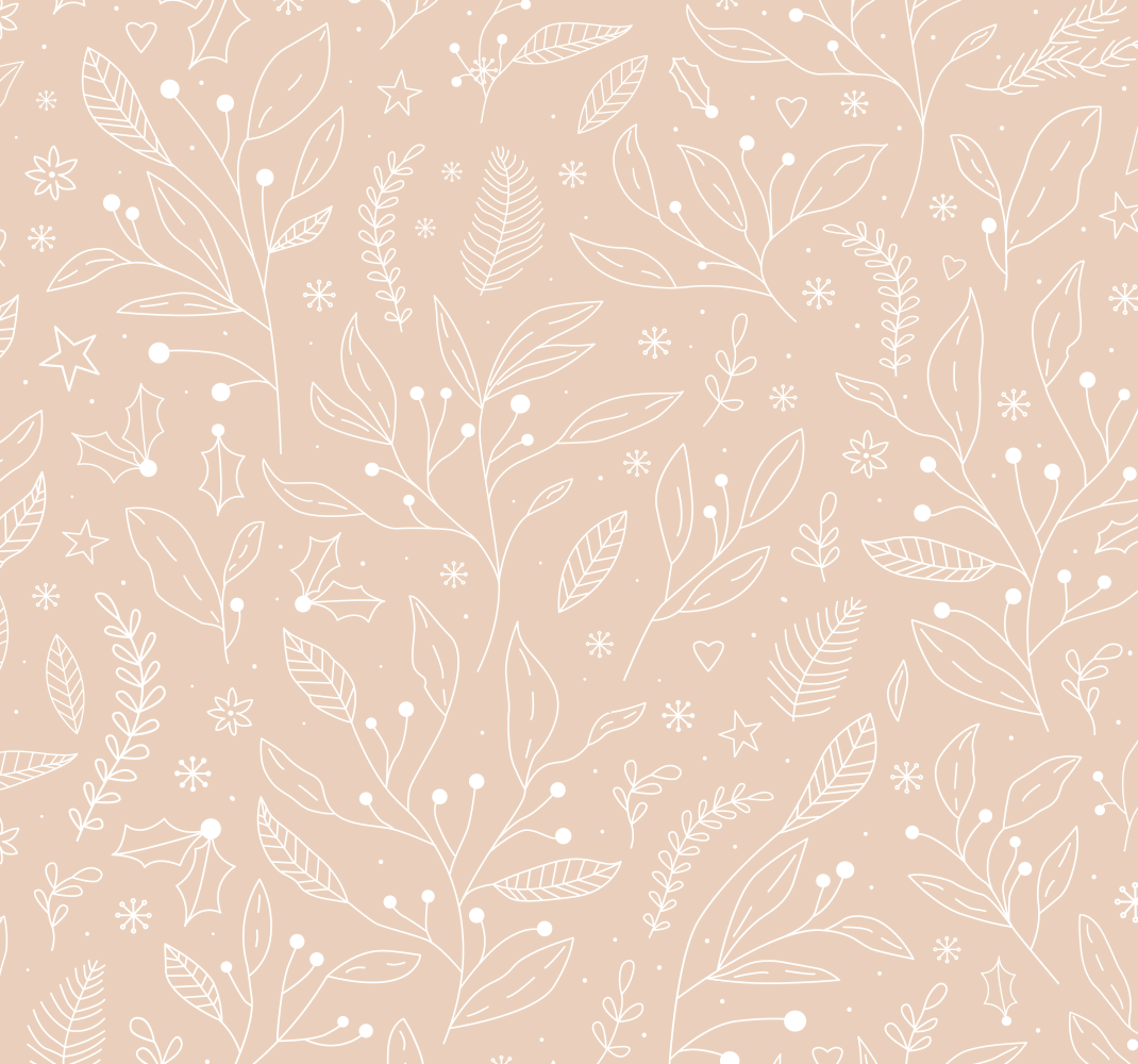 Beige vinyl rug with christmas plants design - TenStickers