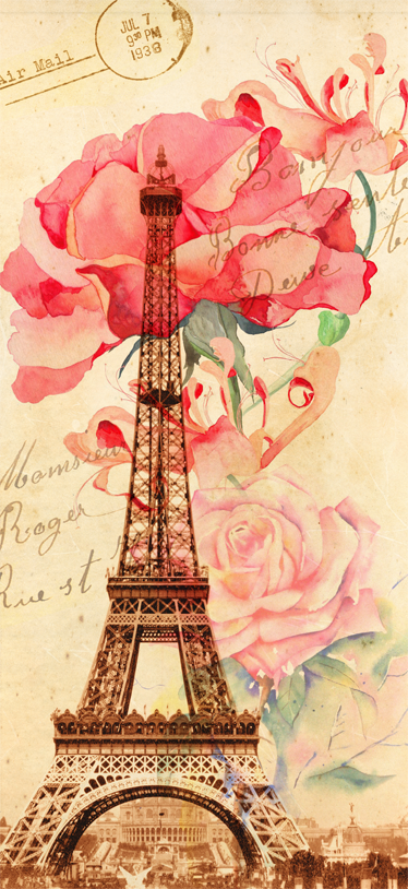 Beige vinyl rug retro paris style - TenStickers