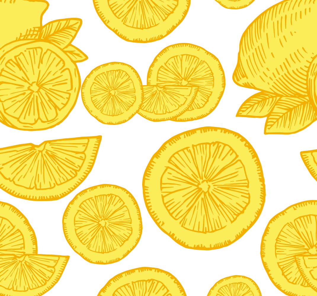 Yellow vinyl rug orange and lemon design - TenStickers