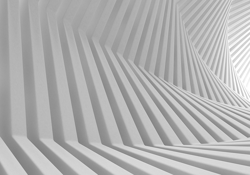 White vinyl rug abstract geometric waves - TenStickers