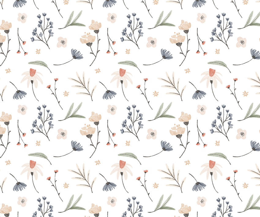 White vinyl rug watercolor floral design - TenStickers