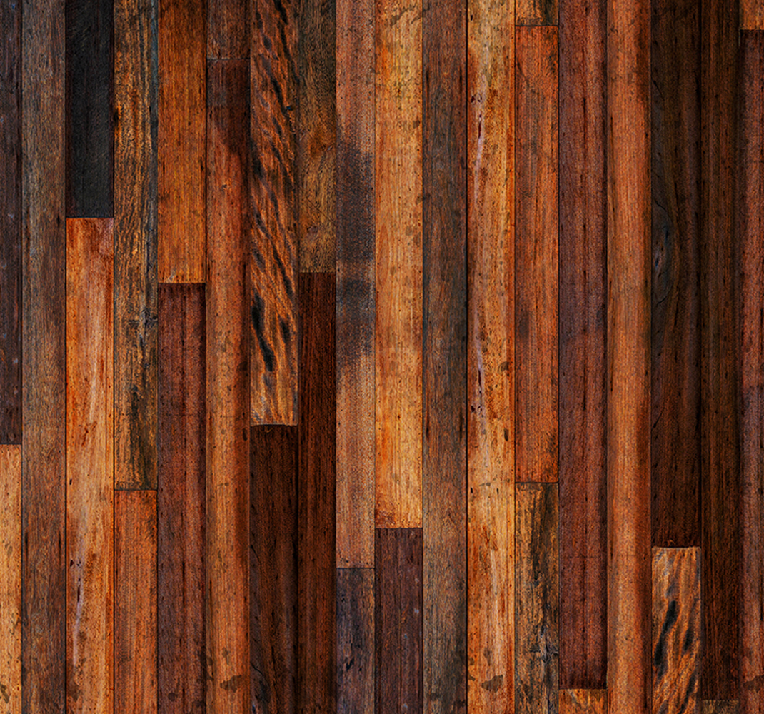 Brown vinyl rug rustic wooden boards - TenStickers