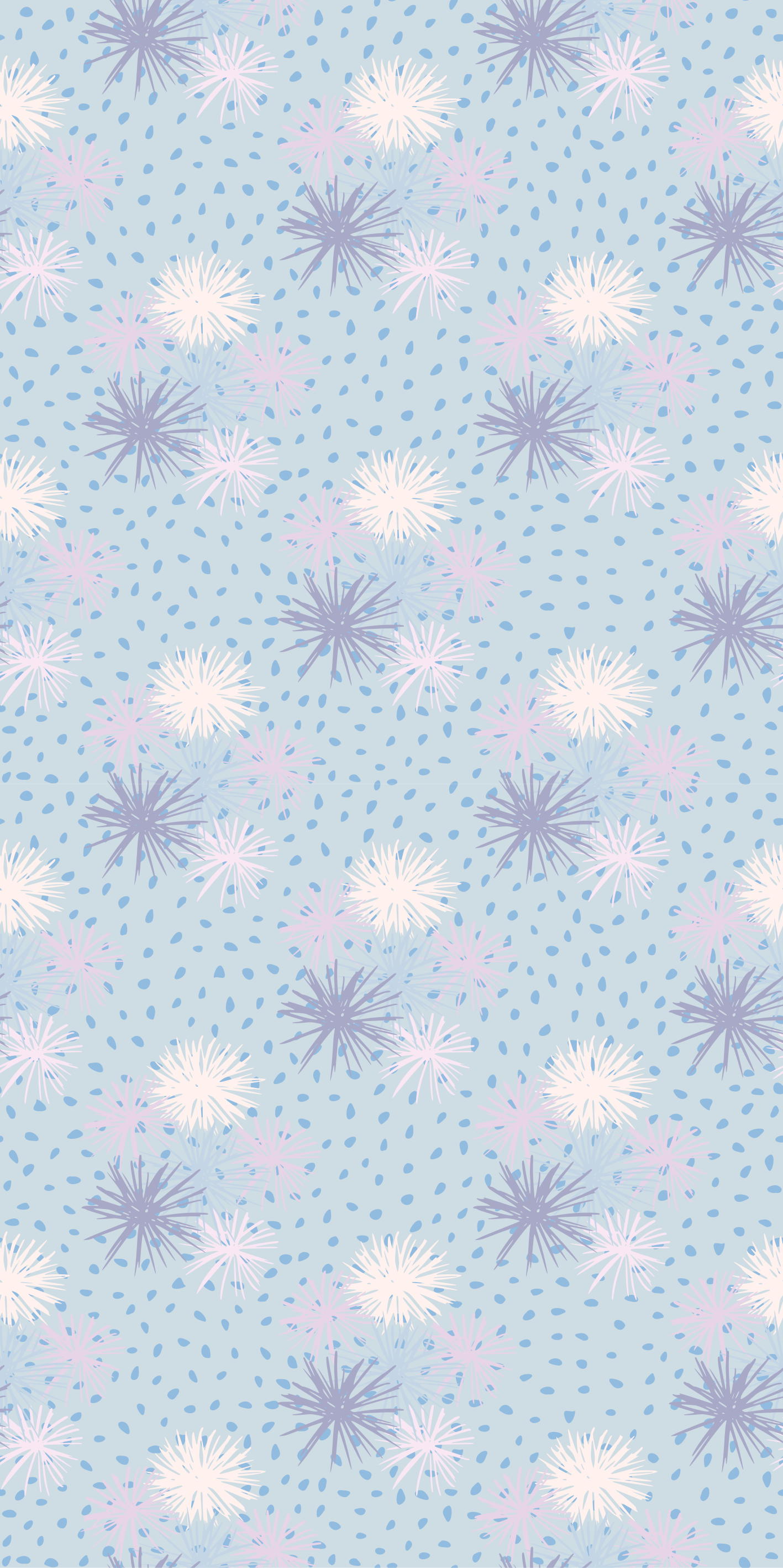 Purple vinyl rug dandelion with water droplets - TenStickers