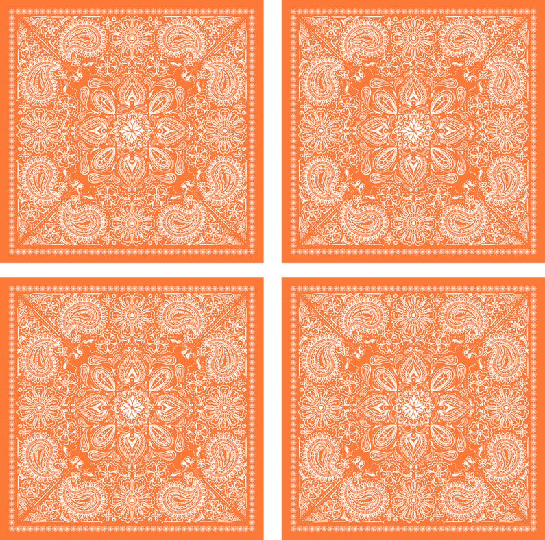 Orange vinyl rug paisley pattern tile design - TenStickers