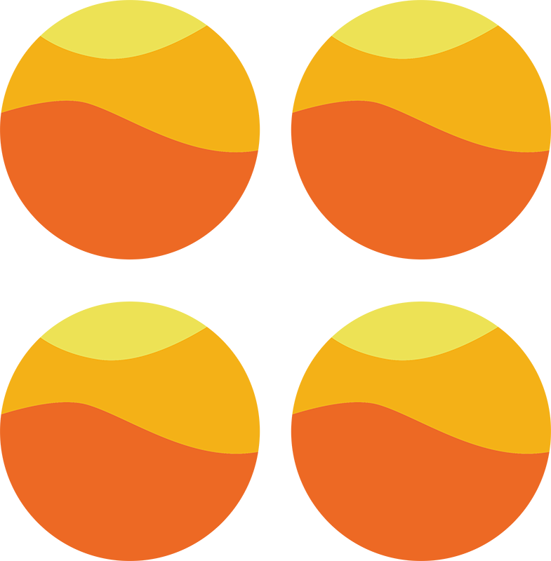 Orange vinyl rug 70's sun circle design - TenStickers