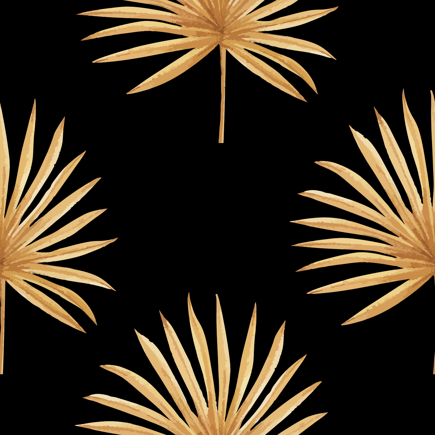 Black vinyl rug with fern pattern - TenStickers