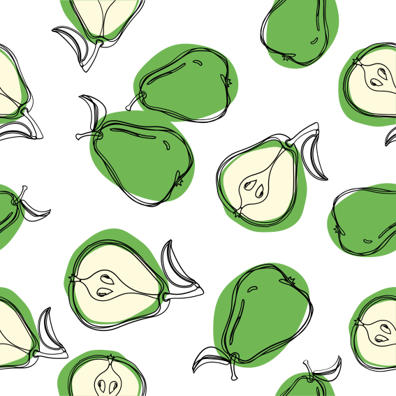Green vinyl rug pear kitchen stickers tiles - TenStickers
