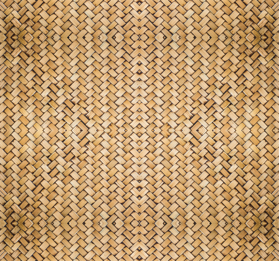 Outdoor vinyl rug with bamboo weave design - TenStickers