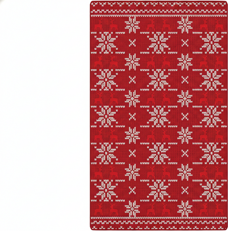 Red vinyl rug with classic christmas design - TenStickers