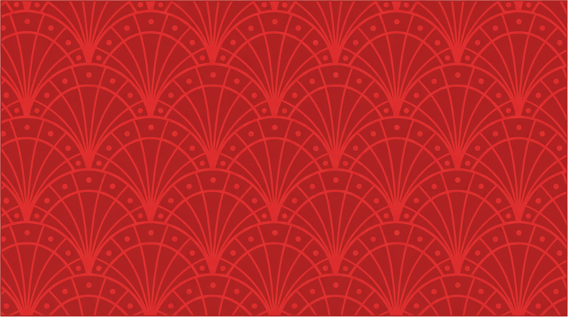 Red vinyl rug in elegant art deco style - TenStickers
