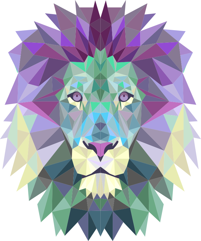 Spectacular lion shaped geometric vinyl rug - TenStickers