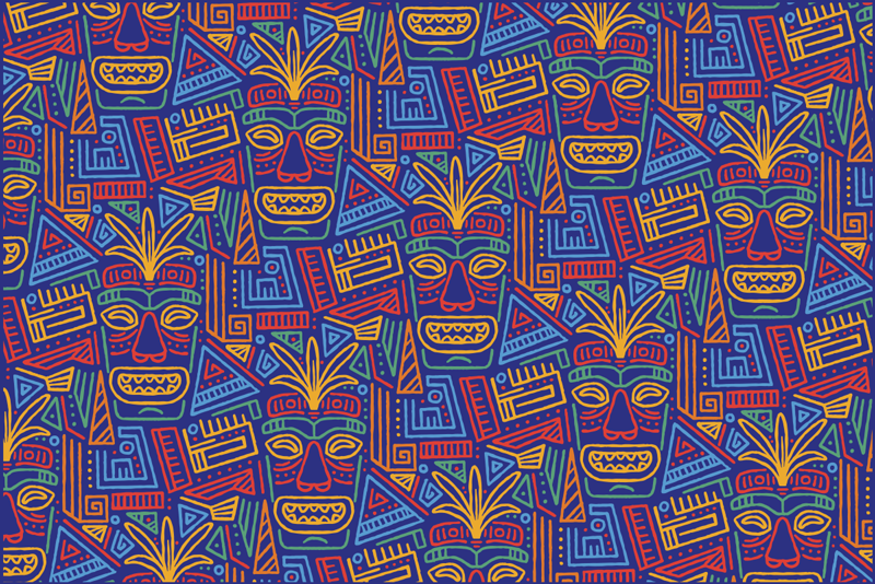 Colourful Mandala Pattern Overlay Ethnic Rug - TenStickers