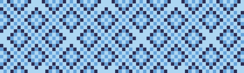 Geometric Blue Pixel Pattern Rug - TenStickers
