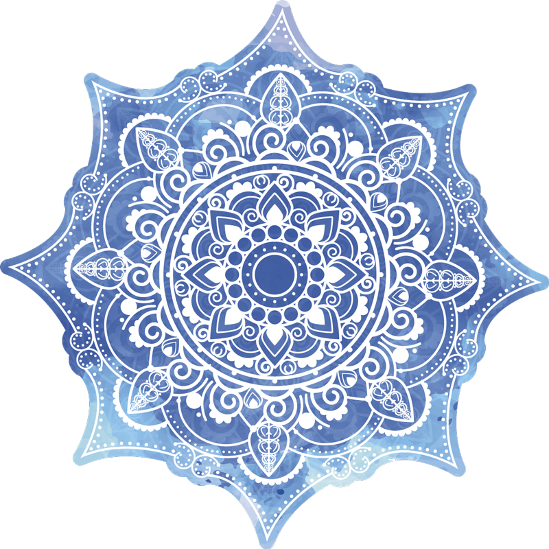 Mandala vinyl rug in blue mandala design - TenStickers