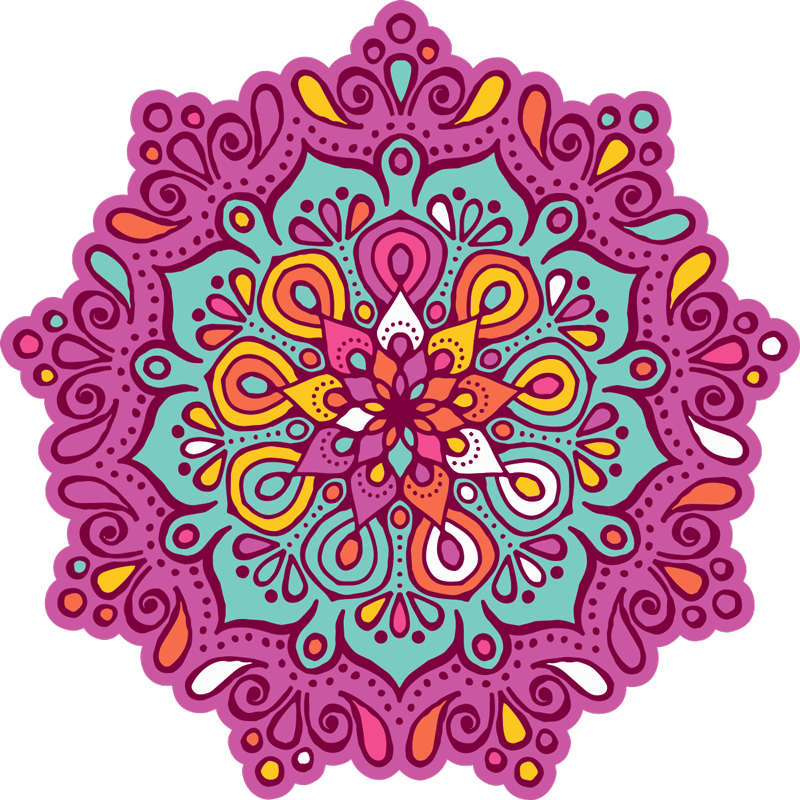Mandala vinyl rug in vibrant mandala design - TenStickers