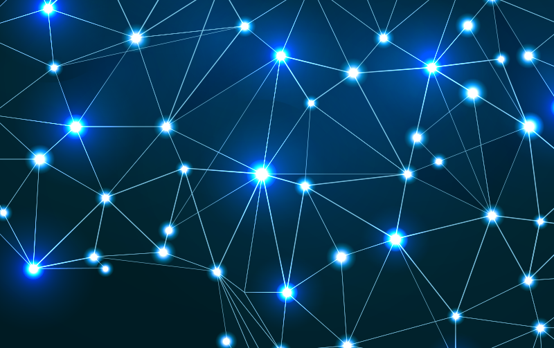 Connected Nodes geometric vinyl rug - TenStickers