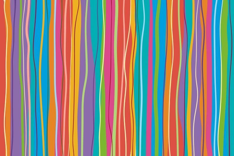 Colorful striped pattern striped vinyl rug - TenStickers