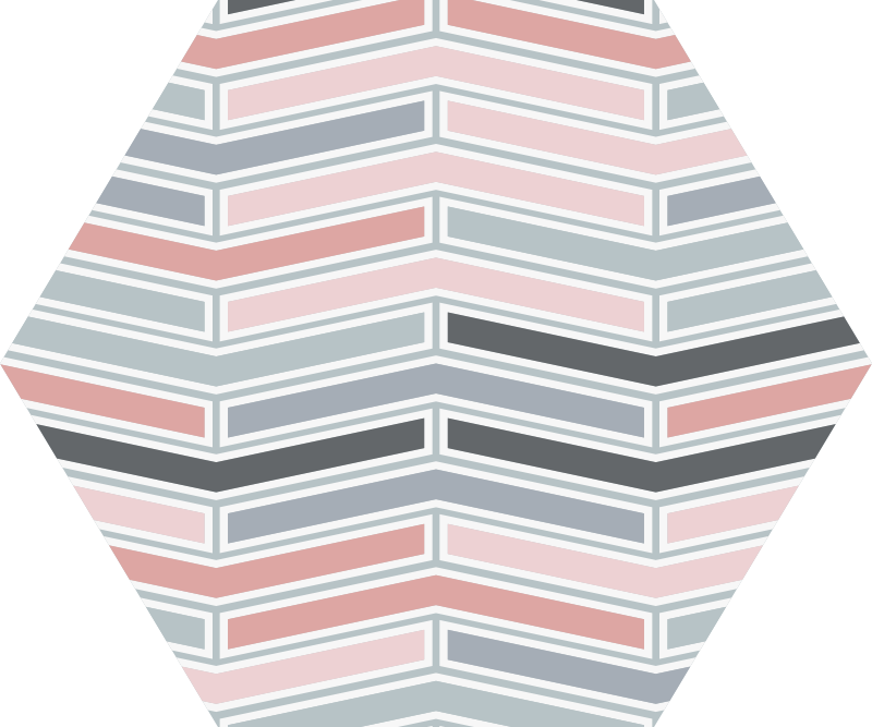 Geometric vinyl rug with linear design - TenStickers