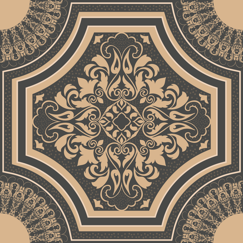 Mosaic vinyl rug ornamental mosaic design - TenStickers