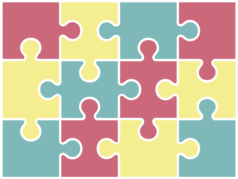 pastel tones puzzle game vinyl rug - TenStickers