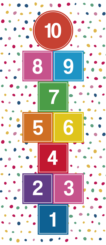 Wonderful pastel tones hopscotch game vinyl rug - TenStickers