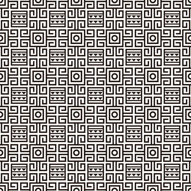 Geometric vinyl rug in contrasting patterns - TenStickers