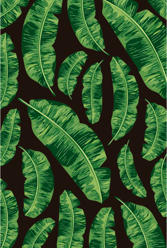 Nature vinyl rug green leaf pattern - TenStickers