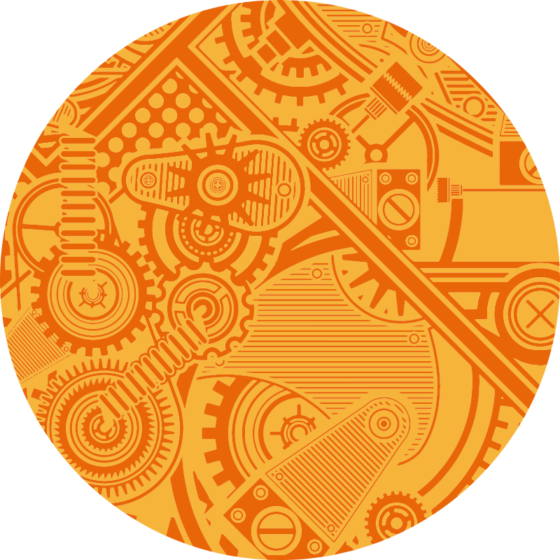 Mechanical Gears vinyl rug gaming - TenStickers