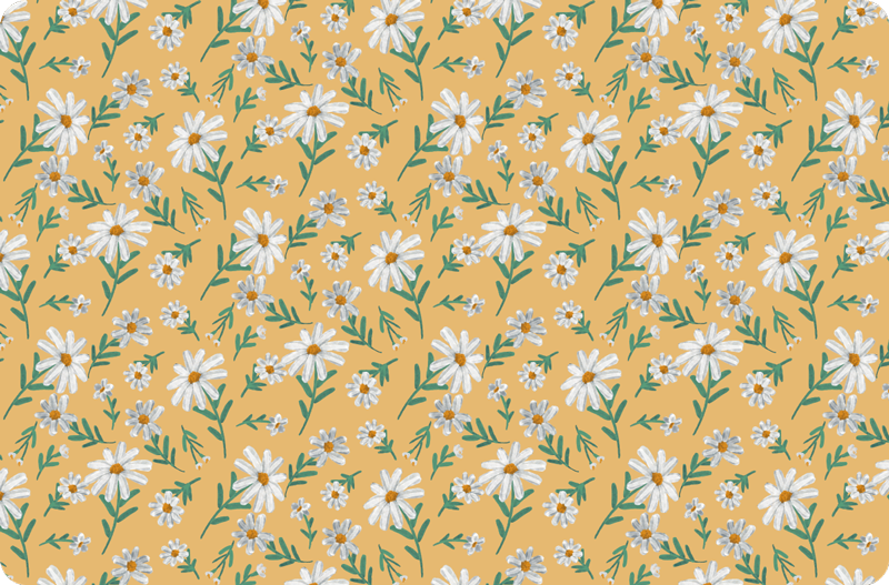 Daisy Pattern vinyl rug flowers - TenStickers