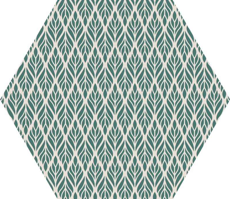 Geometric vinyl rug with leaf design - TenStickers