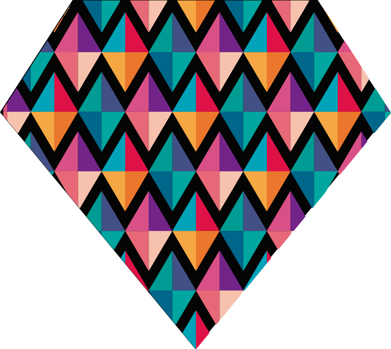 Colorful Triangular Patterns geometric vinyl rug - TenStickers