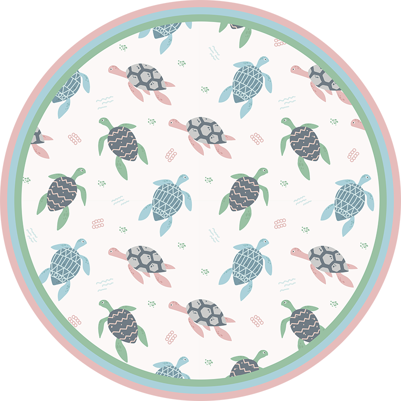 Turtle Play Circle vinyl rug - TenStickers