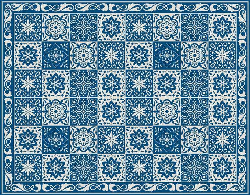 Decorative tile vinyl rug - TenStickers