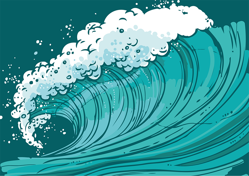 Marine Wave Movement nature vinyl rug - TenStickers