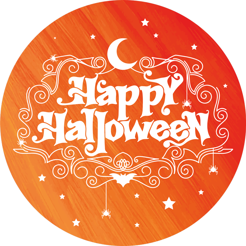 Halloween vinyl rug halloween celebration circle - TenStickers
