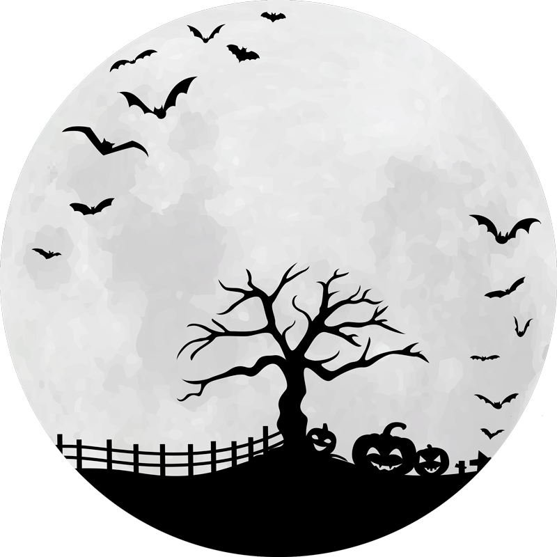 Halloween vinyl rug spooky halloween scene - TenStickers