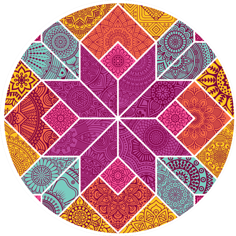 Mandala vinyl rug intricate design - TenStickers