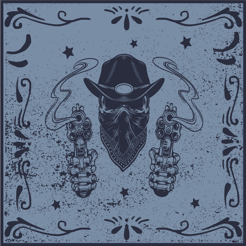 Cowboy Duel Imagery vinyl rug gaming - TenStickers