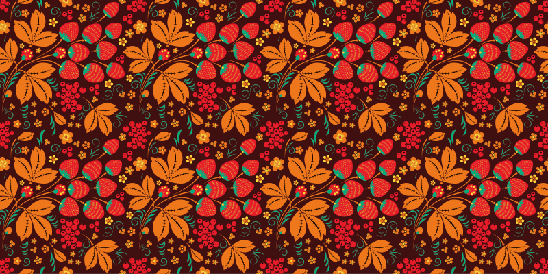 Autumnal Floral Patterns vinyl rug flowers - TenStickers