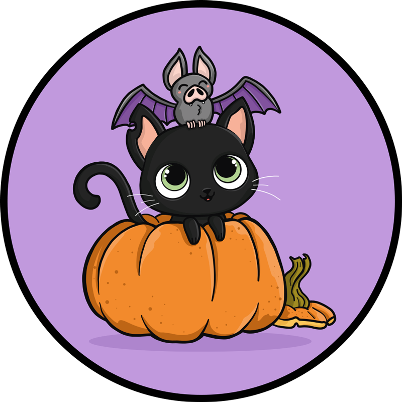 Halloween bat cat halloween vinyl rug - TenStickers