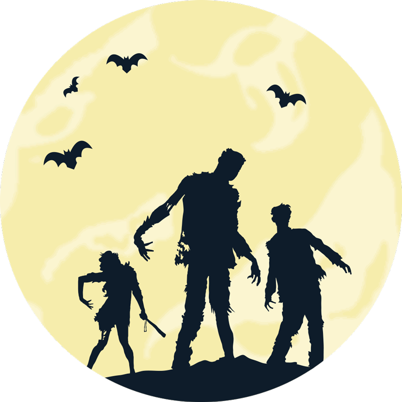 Halloween vinyl rug with spooky silhouettes - TenStickers