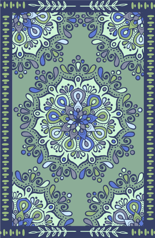 Mandala vinyl rug mandala design centerpiece - TenStickers