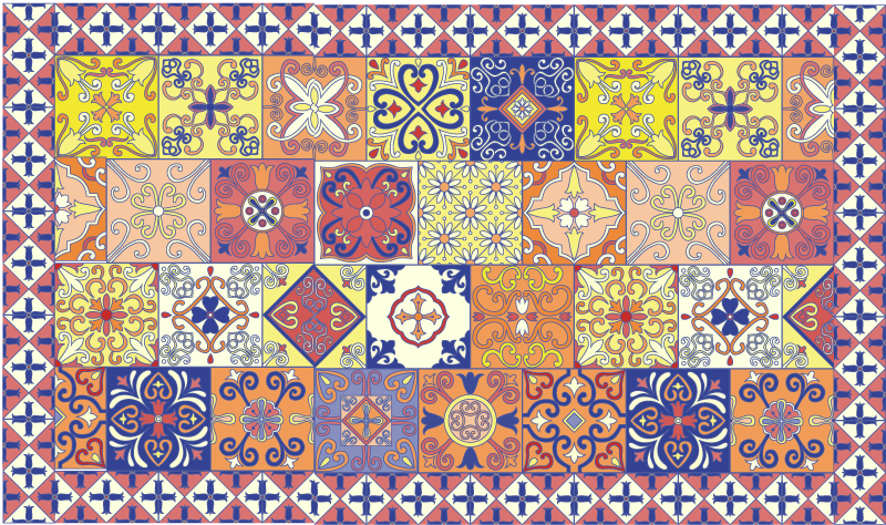 Mexican tile vinyl carpet - TenStickers
