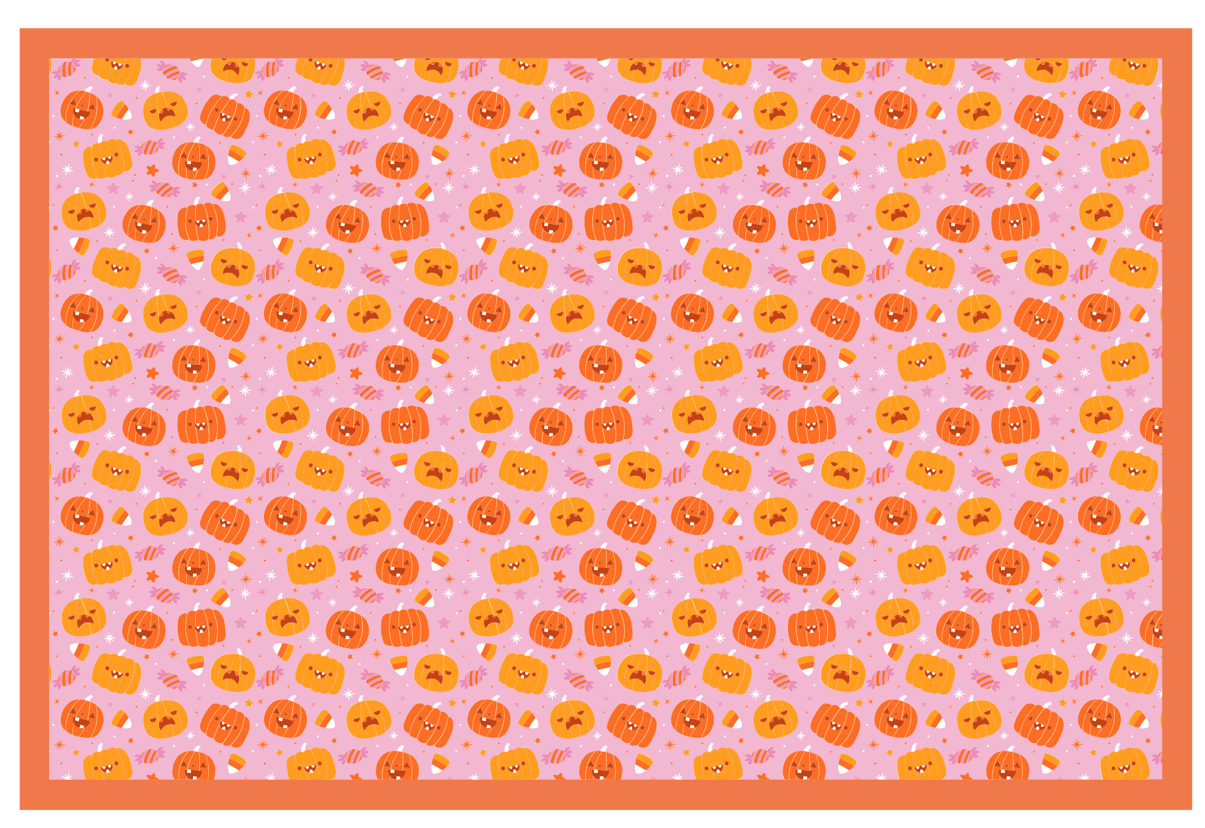 Pumpkin Motif Spread halloween vinyl rug - TenStickers