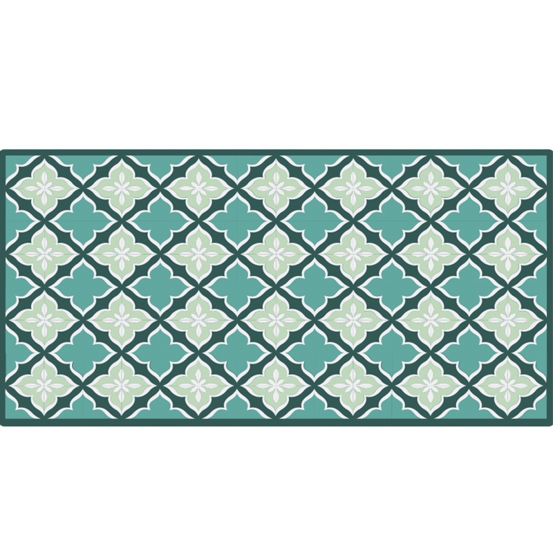 Mosaic floral pattern mosaic vinyl rug - TenStickers