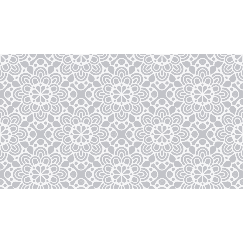 white grey flowery shapes modern rug - TenStickers