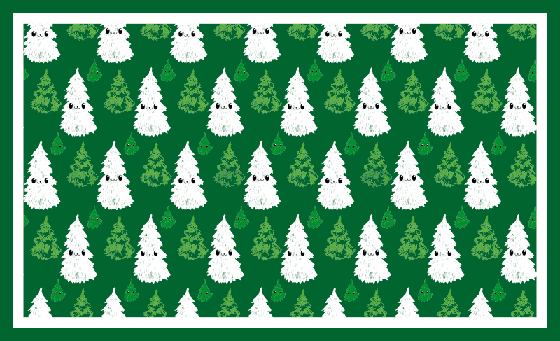 Festive Fir Motif christmas vinyl rug - TenStickers