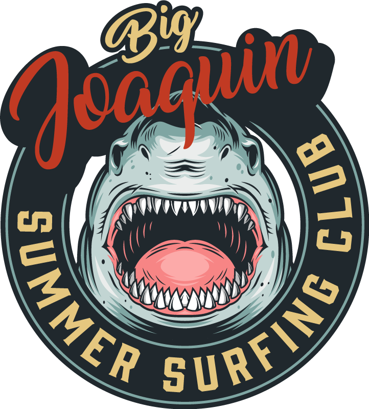 Shark Surf Emblem custom vinyl rug - TenStickers