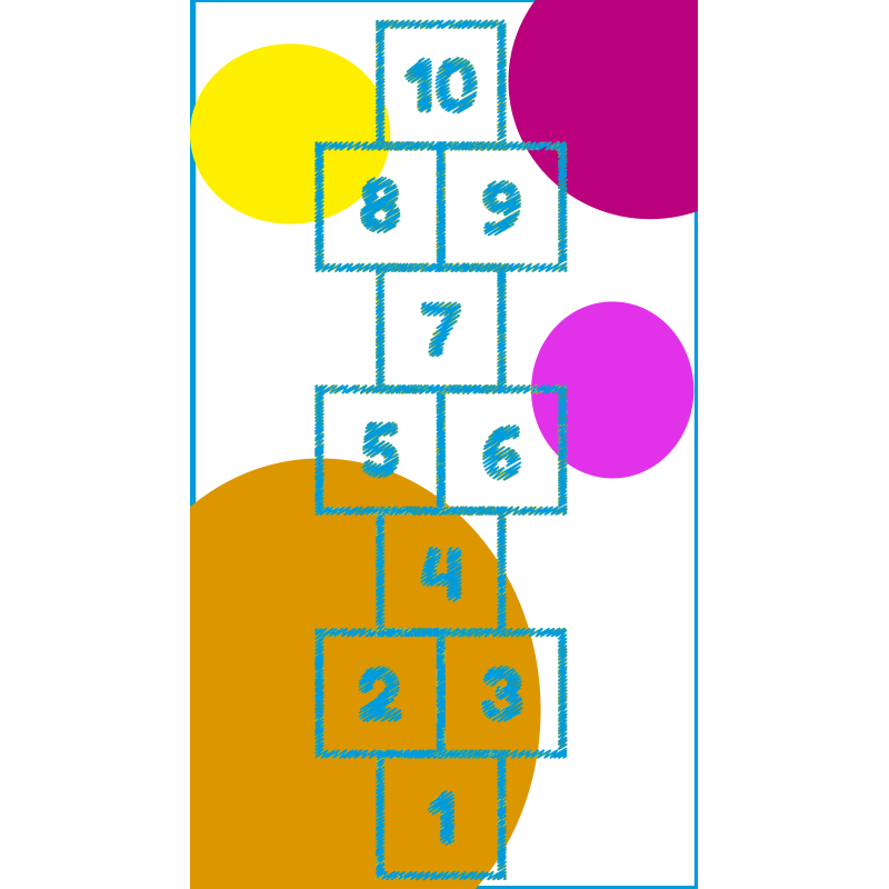 Hopscotch Graphic vinyl rug gaming - TenStickers