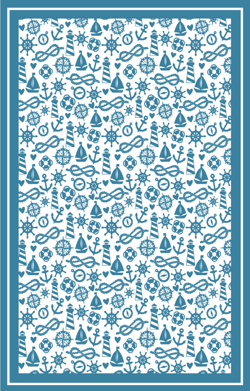 Nautical Playtime vinyl rug - TenStickers
